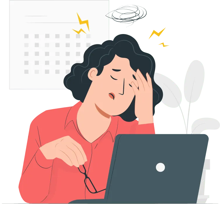 請求と支払いに関するユーザーのペインポイントのイラスト