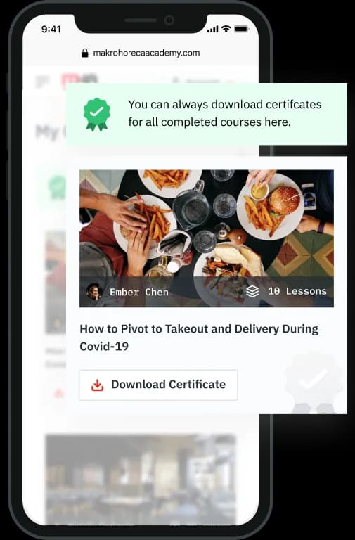 在移动设备上下载课程证书